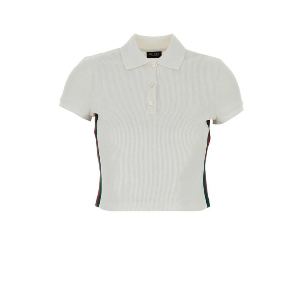 Gucci Women White Jersey Polo Shirt